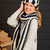 Cozy Nights Striped Scarf &amp; Hat
