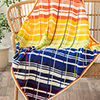 C2C Tunisian Rainbow Plaid Blanket