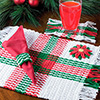 Poinsettias &amp; Plaid Place Mat Set